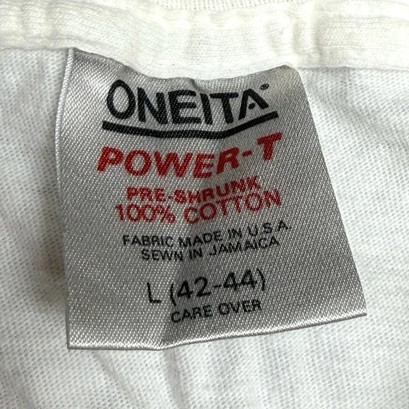 Vintage 90s Oneita Power T-Shirt Unisex L Lock Stock Barrel Single Stitch Read